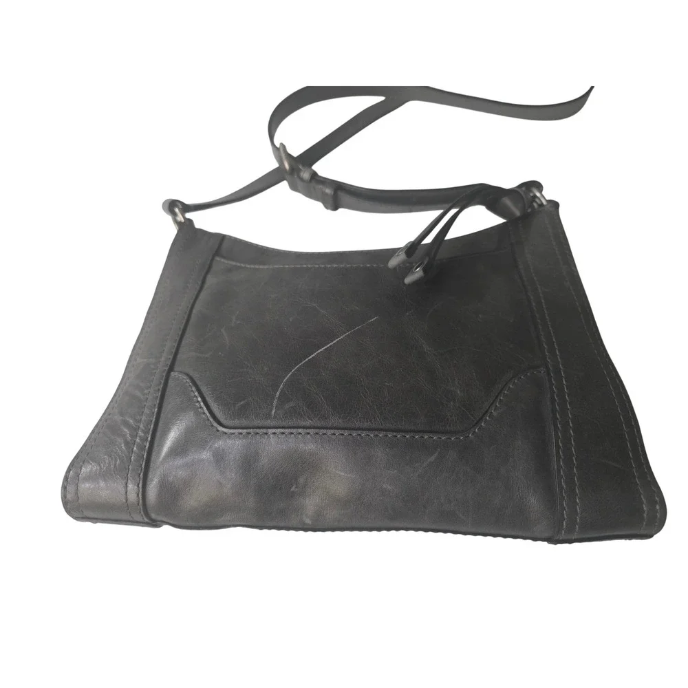 Frye Melissa Crossbody Bag Slate Grey Distressed Leather Adjustable Strap